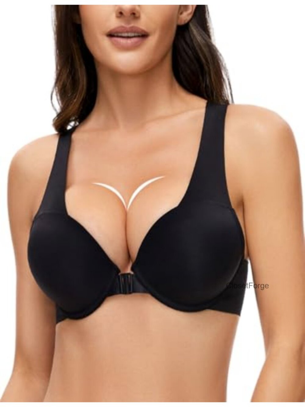 Women's Push Up Racerback Bra 2 Cup Thick Padded Seamless Front Closure